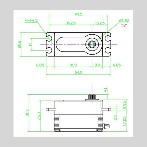 299:LP Low Profile Digital Metal Gear Waterproof Programmable Servo, Black - SEHREEFS24