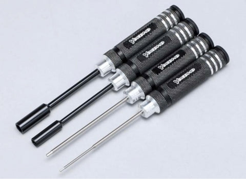 YOKOMO Hex/Nut Driver 4-piece set(BLACK) Hex Driver 1.5/2.0mm Nut Driver 5.5/7.0mm (YT-YRTSB)