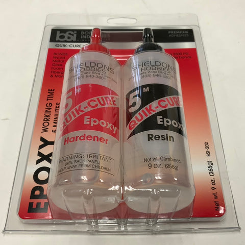 Bsi quik cure 5 minute epoxy (9) oz BSI-202