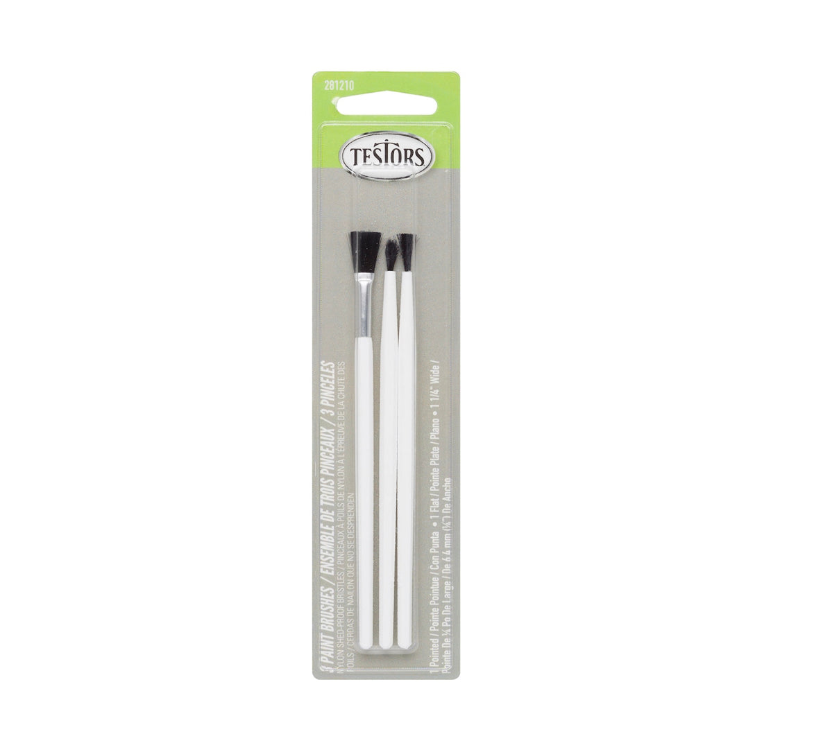 3 Piece Economy Flat Brush Set